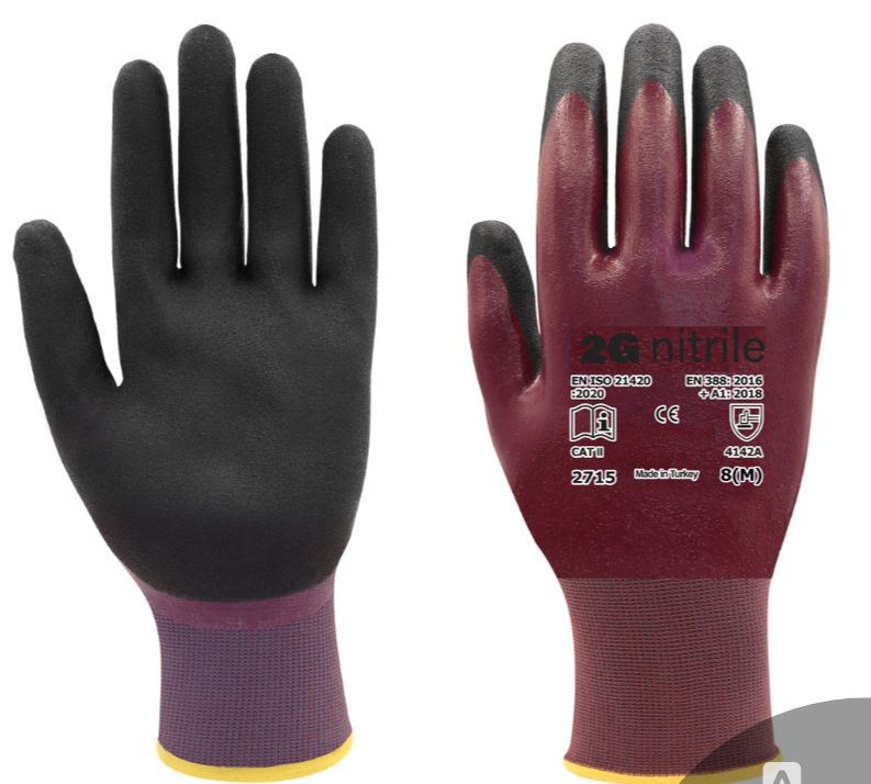 2G 2715 Nitril Kaplı İş Eldiveni